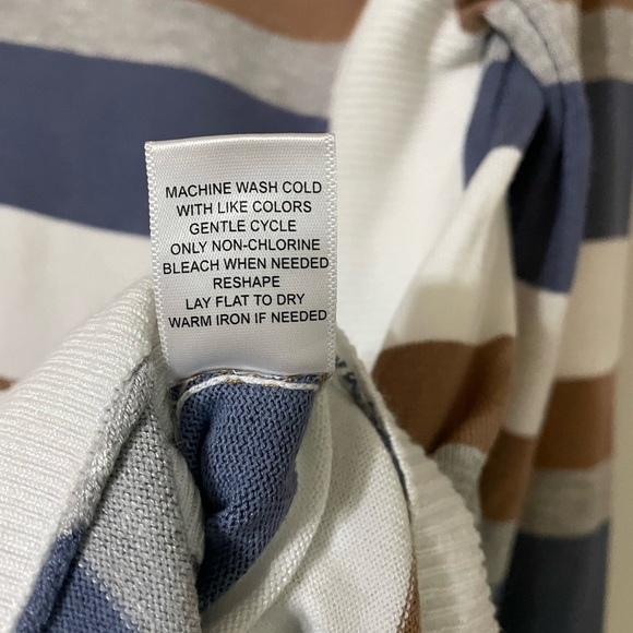 Lety & Me Striped Lightweight Sweater Size 2X Nautical Neutrals Rayon Blend - Picture 6 of 7